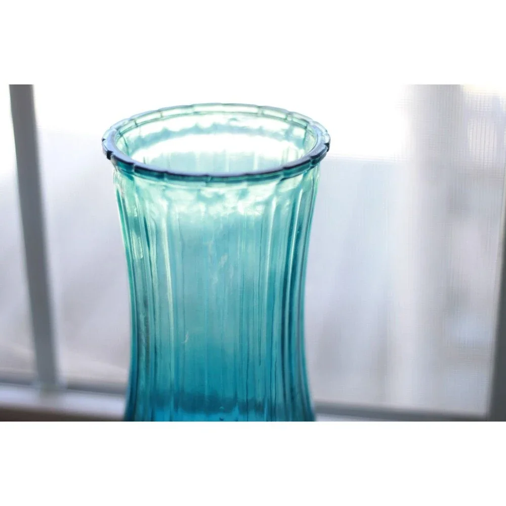 Blue Teal Glass Vase